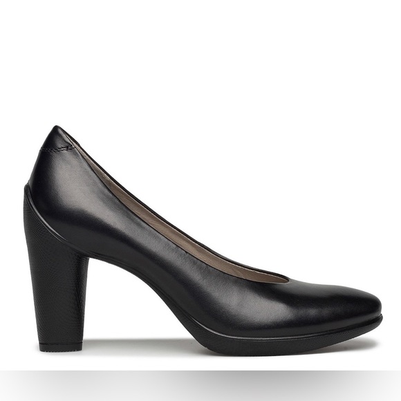 Ecco Sculptured 75 Sexy Black Leather Closed Toe Embossed Heel EU 41 US1… - Picture 4 of 12